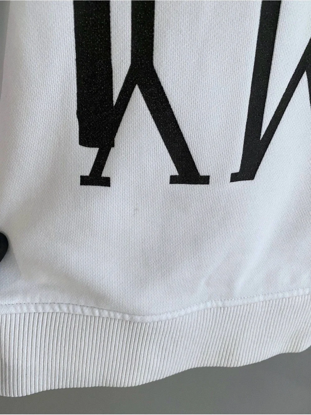 Jimmy Choo White Hoodie with Black Graphic Logo - Picture 9 of 10